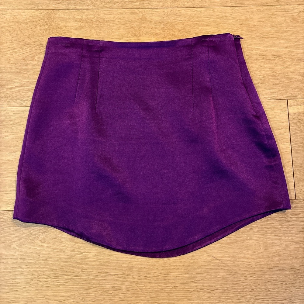 Zara Purple Satin Skirt